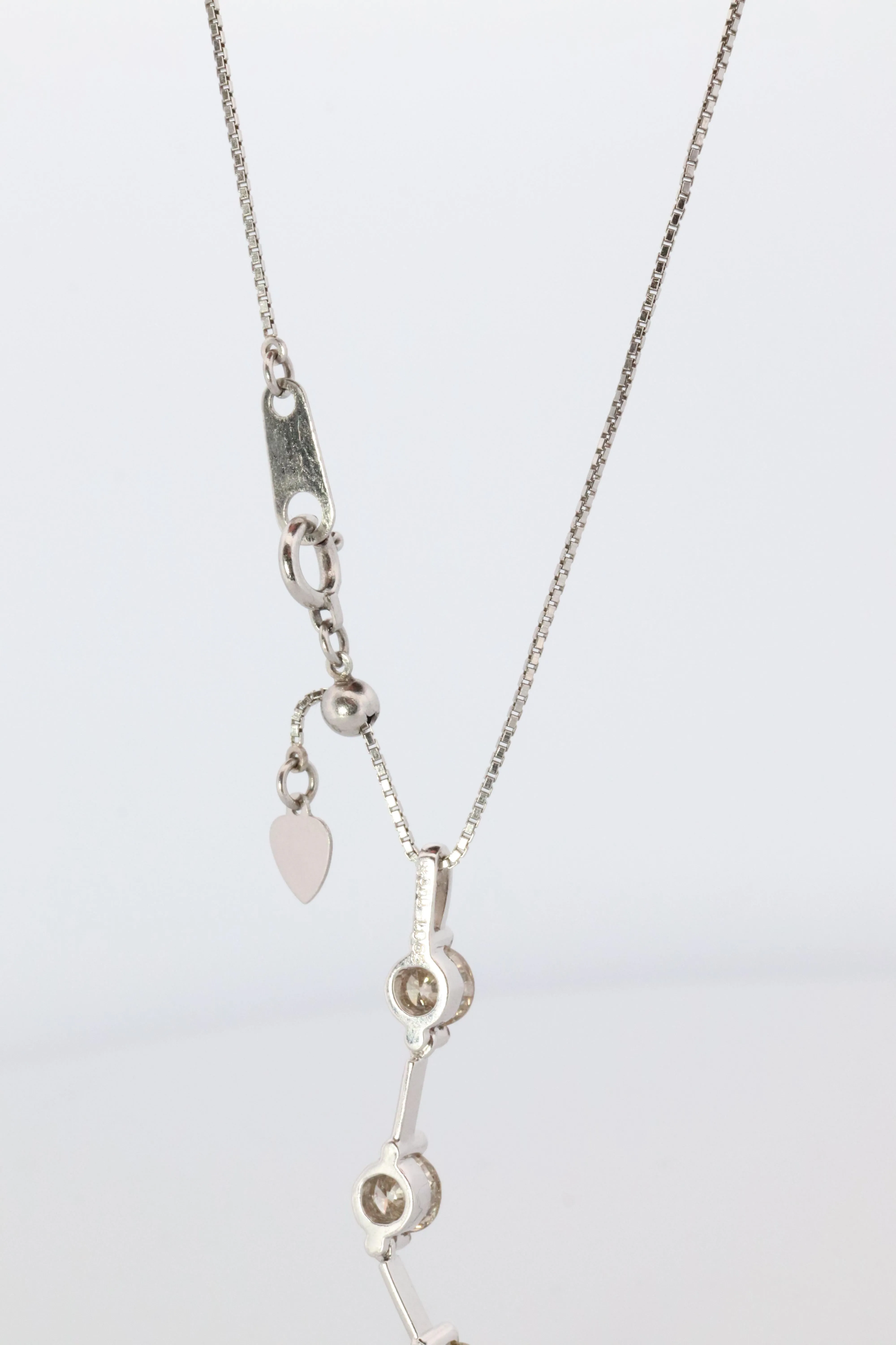 Diamond Dangle Journey pendant Platinum Pt900 diamond 1CTW Journey Necklace