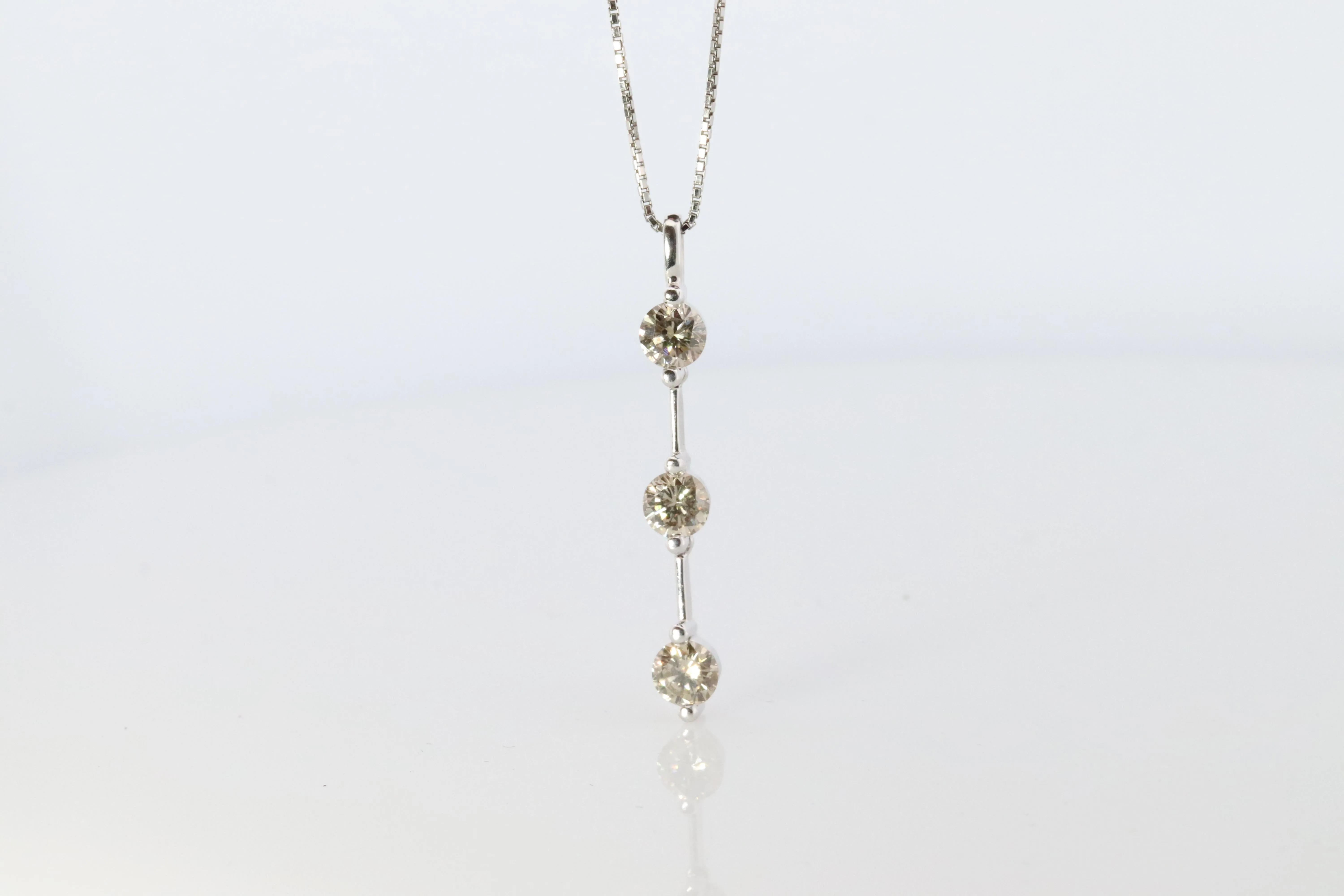 Diamond Dangle Journey pendant Platinum Pt900 diamond 1CTW Journey Necklace