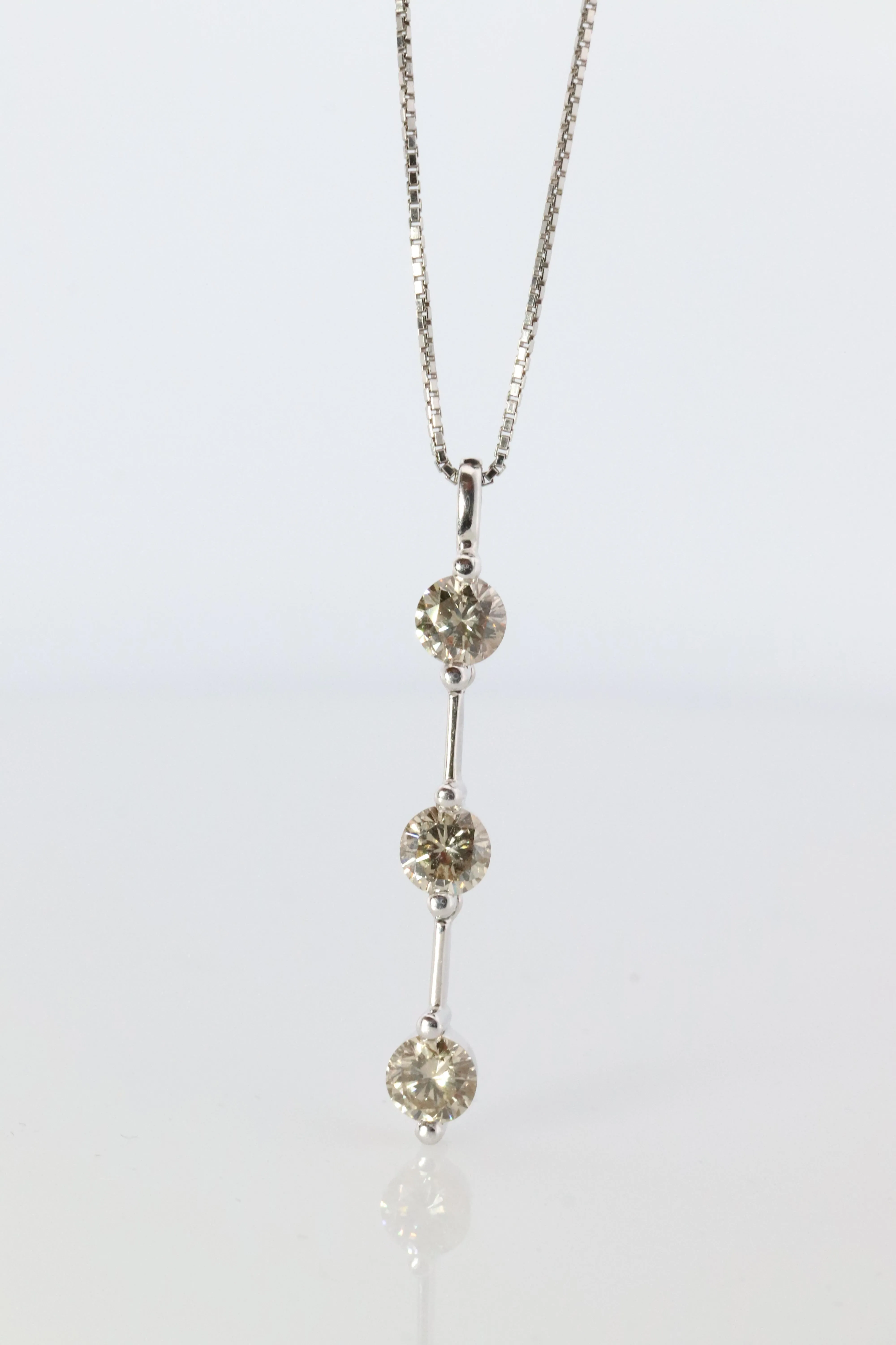 Diamond Dangle Journey pendant Platinum Pt900 diamond 1CTW Journey Necklace