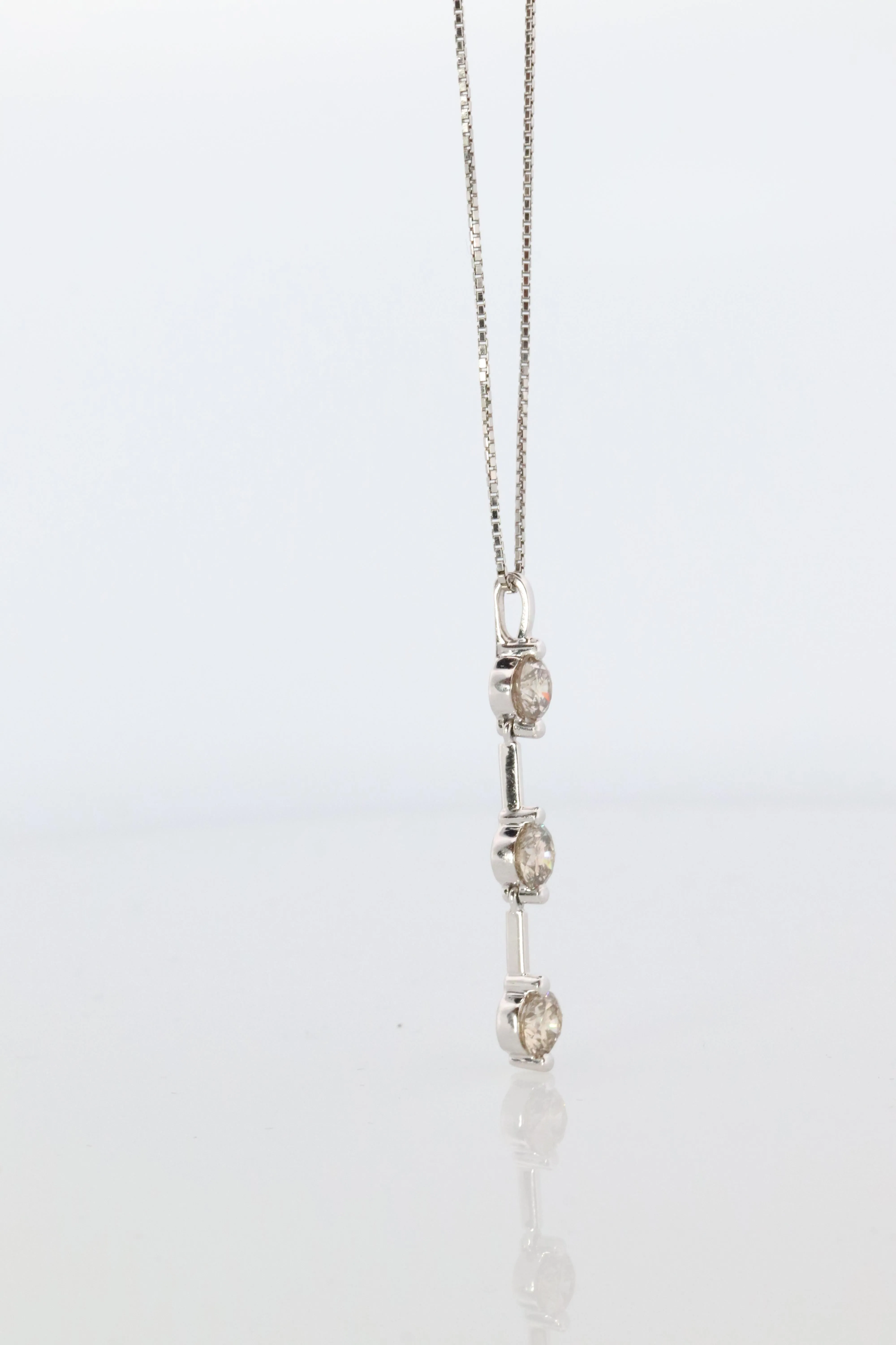 Diamond Dangle Journey pendant Platinum Pt900 diamond 1CTW Journey Necklace