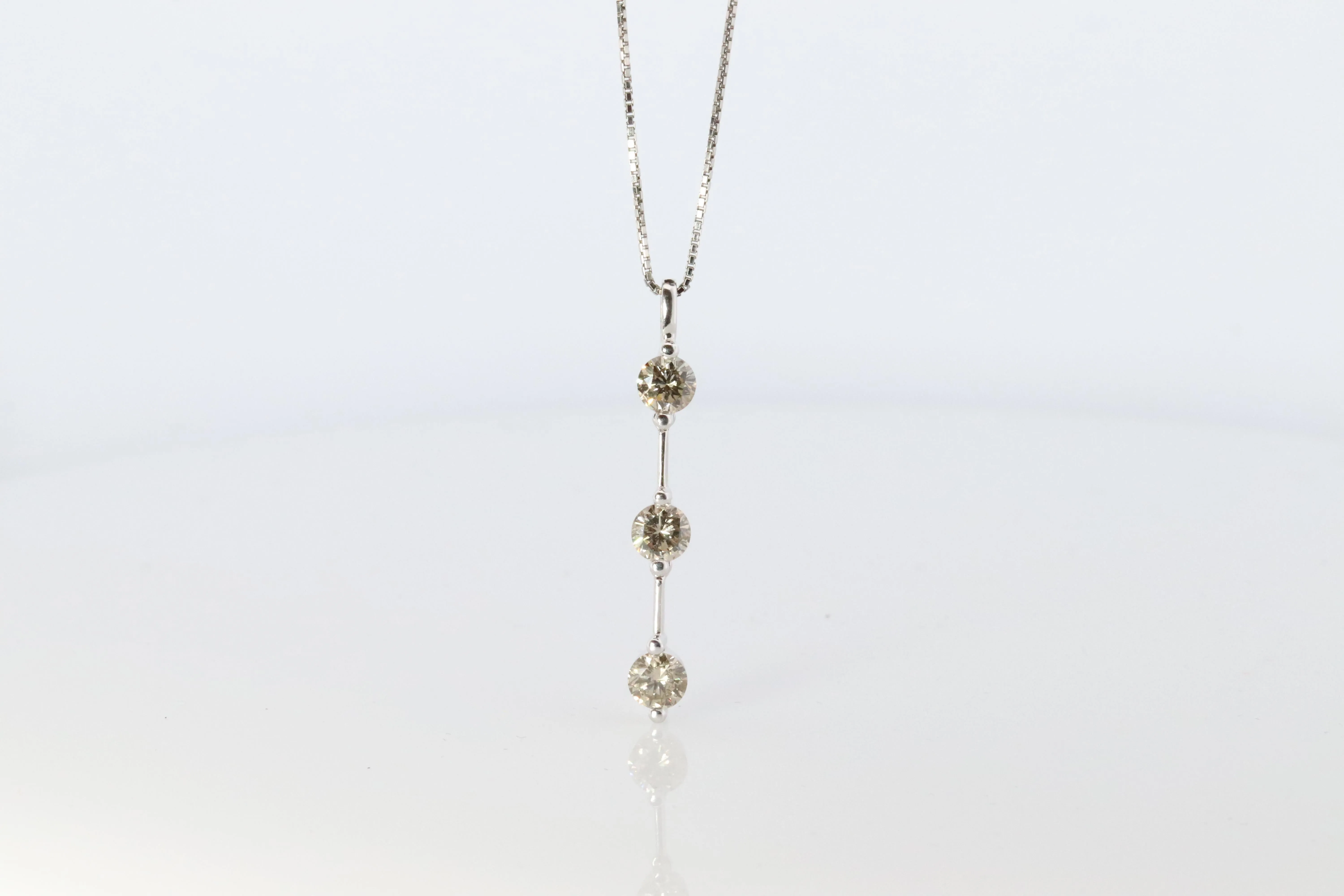 Diamond Dangle Journey pendant Platinum Pt900 diamond 1CTW Journey Necklace