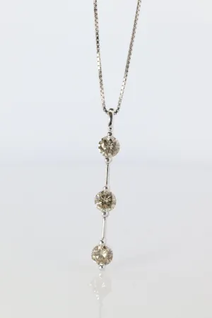 Diamond Dangle Journey pendant Platinum Pt900 diamond 1CTW Journey Necklace