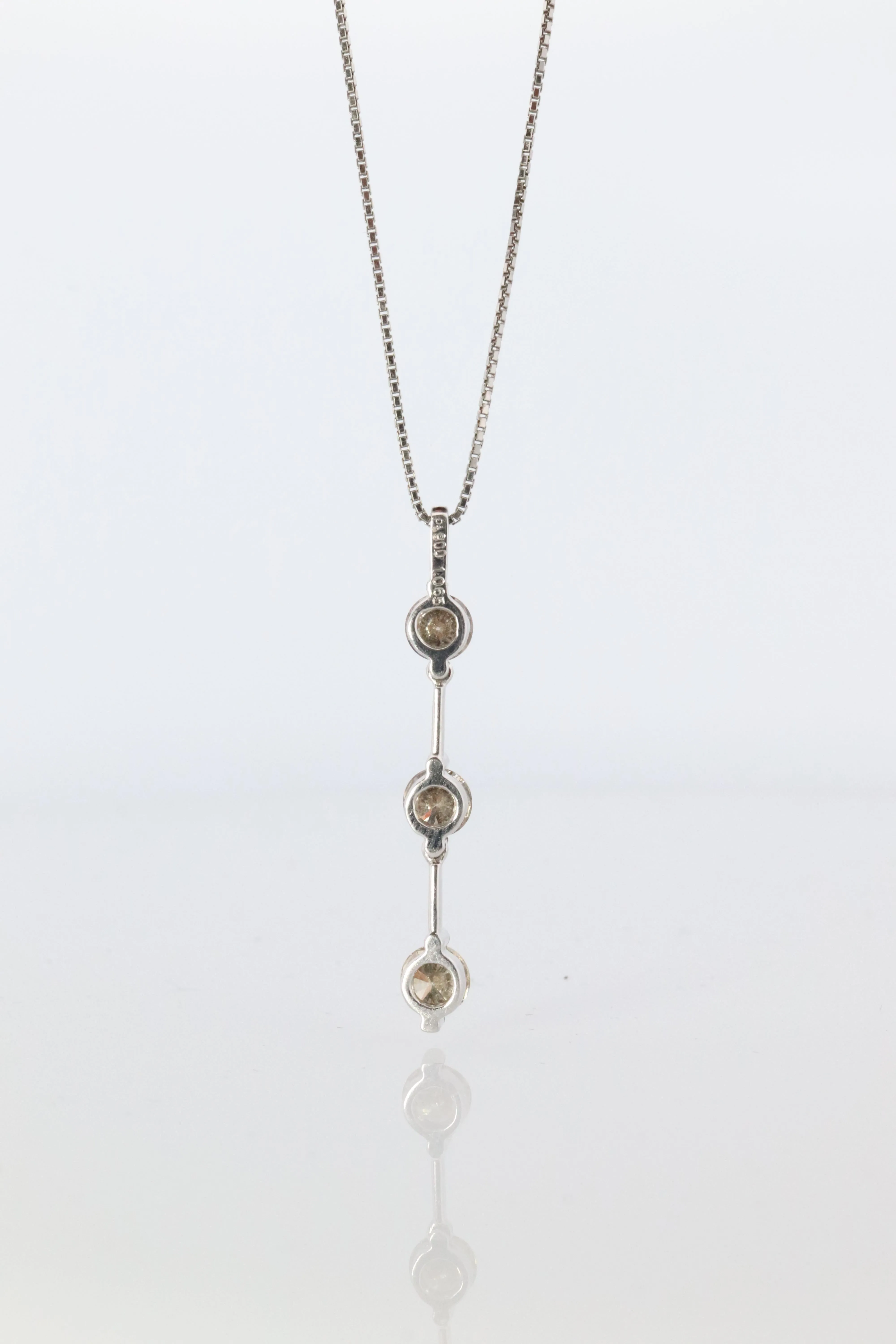 Diamond Dangle Journey pendant Platinum Pt900 diamond 1CTW Journey Necklace
