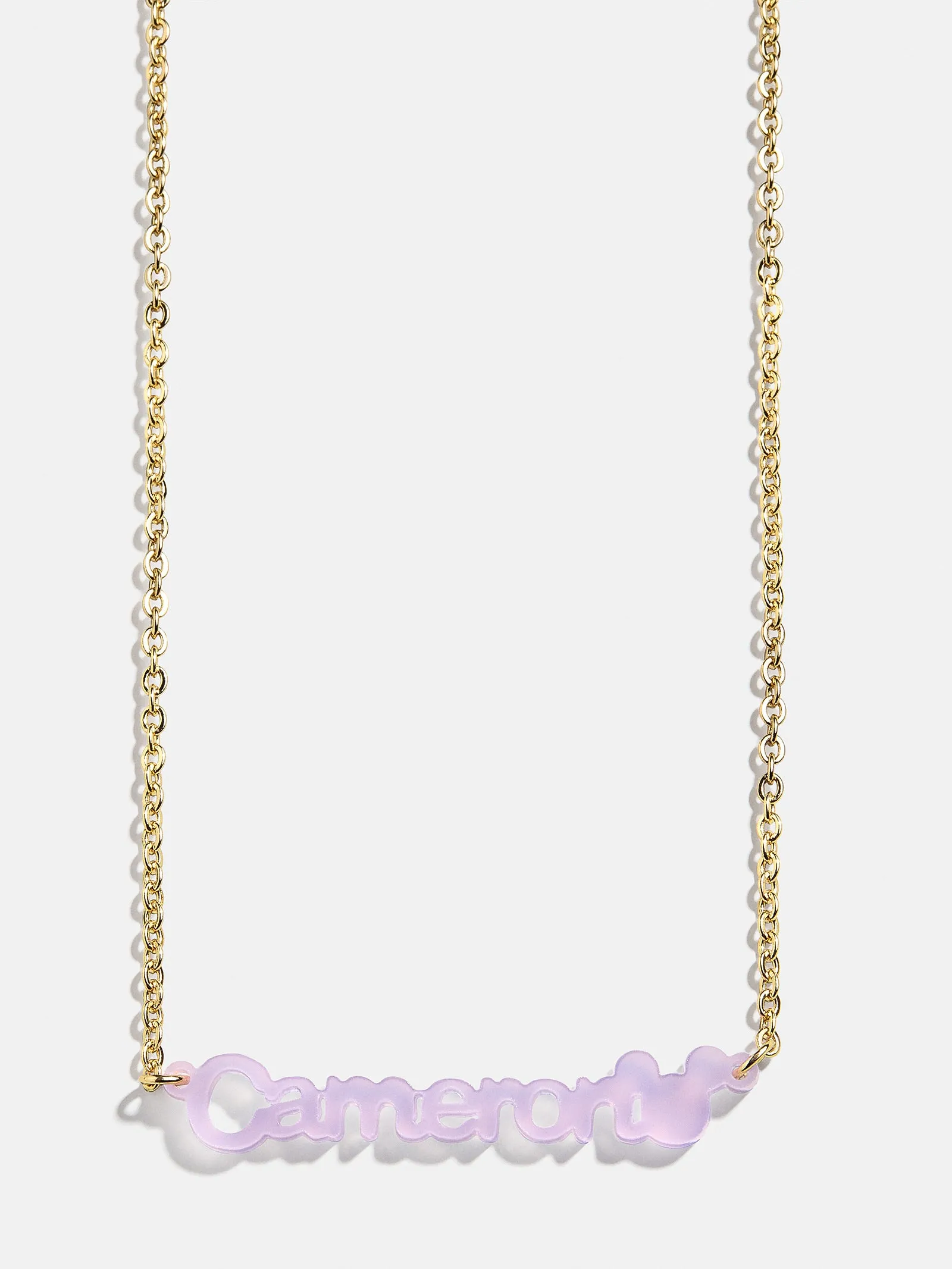 Disney Mickey Mouse Custom Acrylic Nameplate Necklace - Translucent Purple