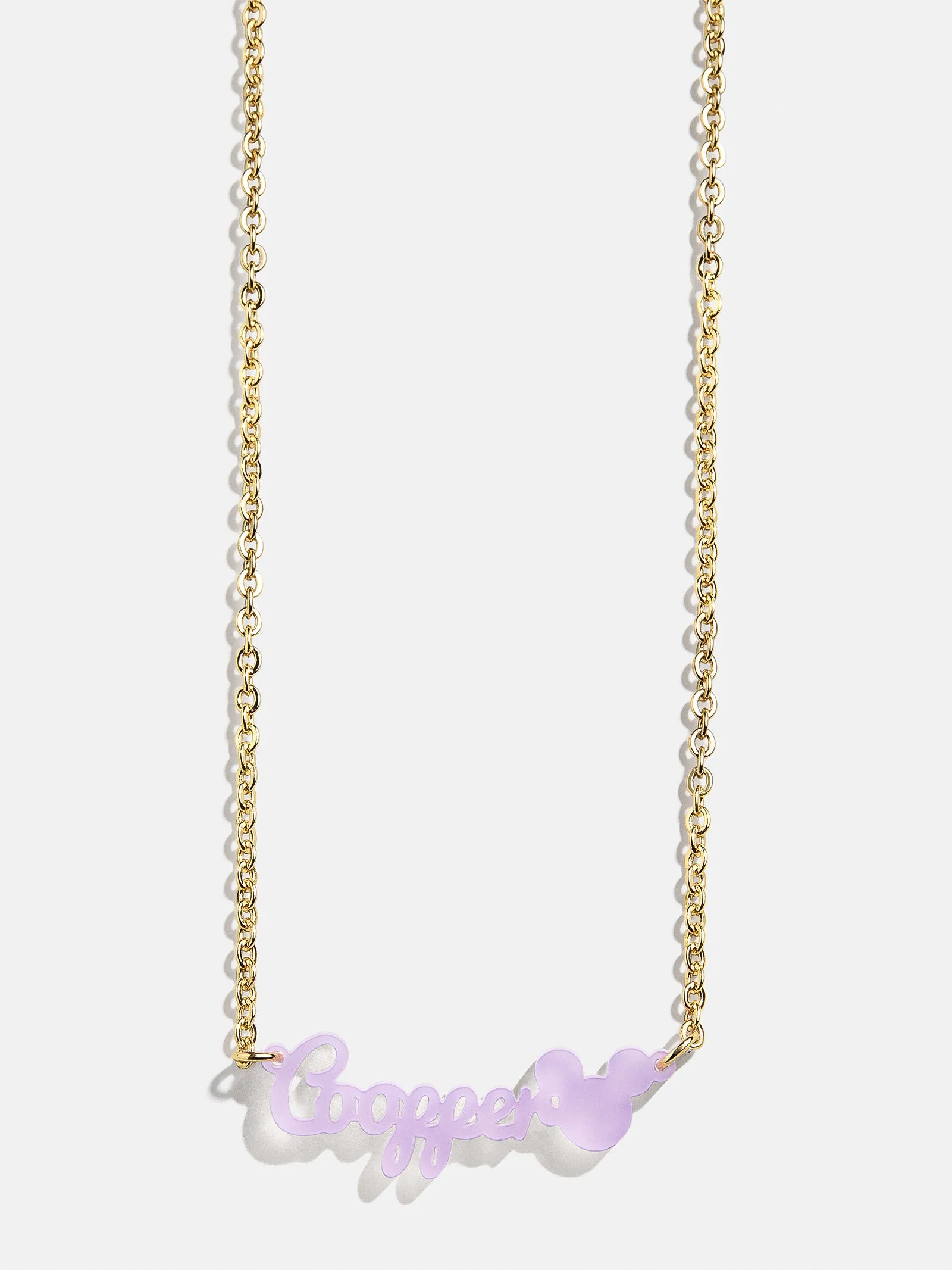 Disney Mickey Mouse Custom Acrylic Nameplate Necklace - Translucent Purple