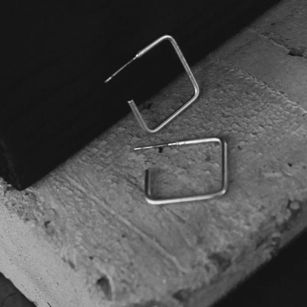 DNSK - Vanity Square Earrings Silver