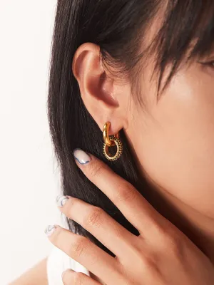 Double Hoop Rhinestone Earrings