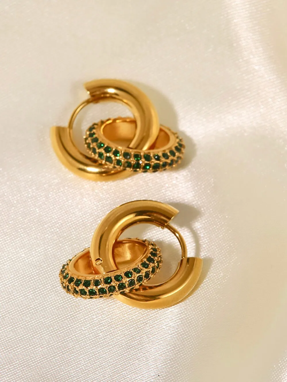 Double Hoop Rhinestone Earrings