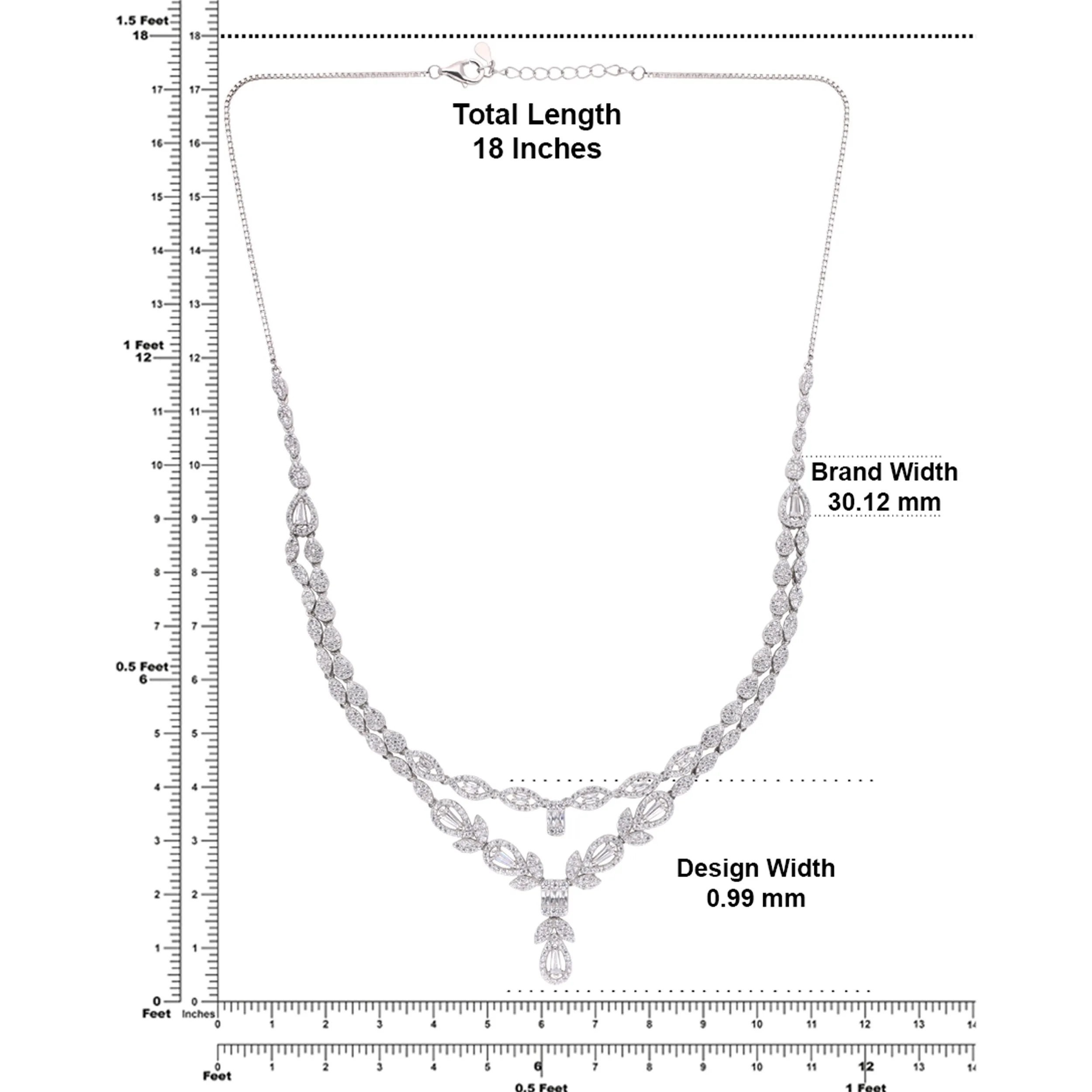 Double Layer Drop Necklace with Pear and Marquise Stone Detailing | SKU : 0021188886, 0021188909, 0003526125