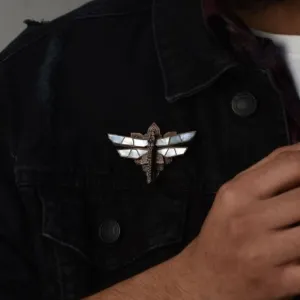Dragonfly Brooch(White MOP) - Handcrafted Mother Of Pearl Inlaid brooch from Seafret collection.