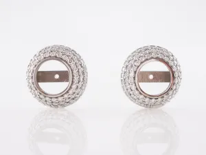 Earring Modern 1.56 Round Brilliant Cut Diamonds in 14k White Gold