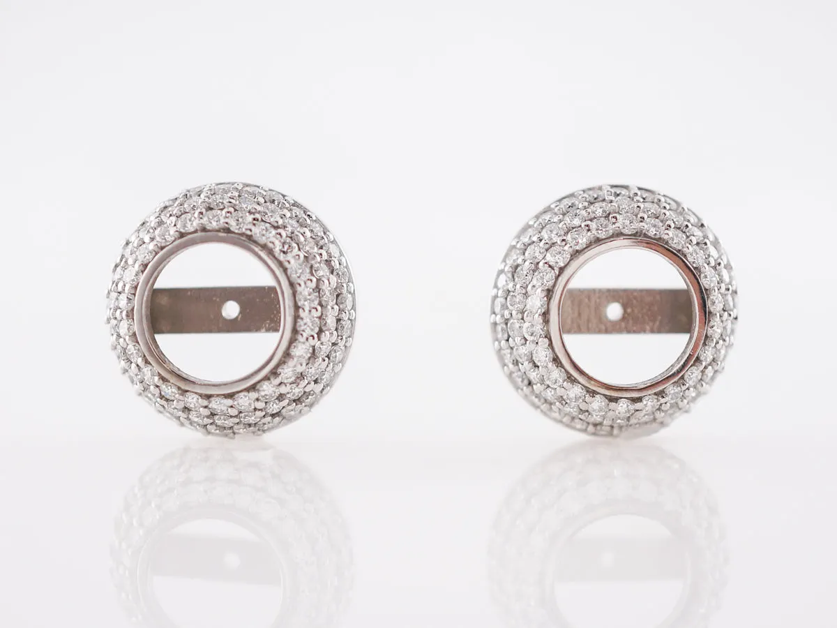 Earring Modern 1.56 Round Brilliant Cut Diamonds in 14k White Gold