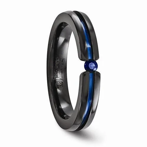 Edward Mirell Black Ti Sapphire & Blue Anodized - 4mm
