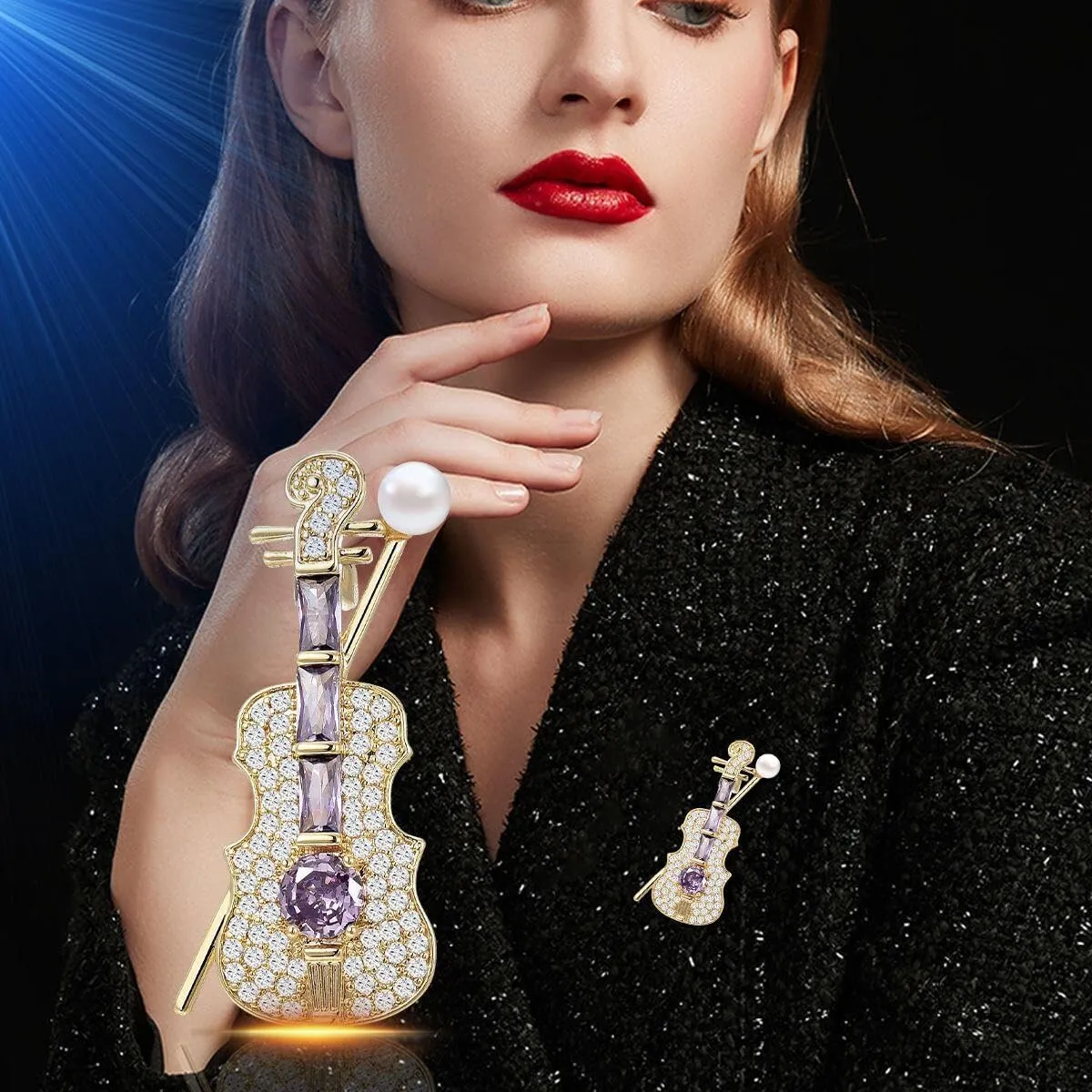 Elegant Rhinestone Brooch Plating Fashion Rhinestone Brooch Pin Dress Accessories Jewelry Birthday Graduation Jewelry Gift for Women
