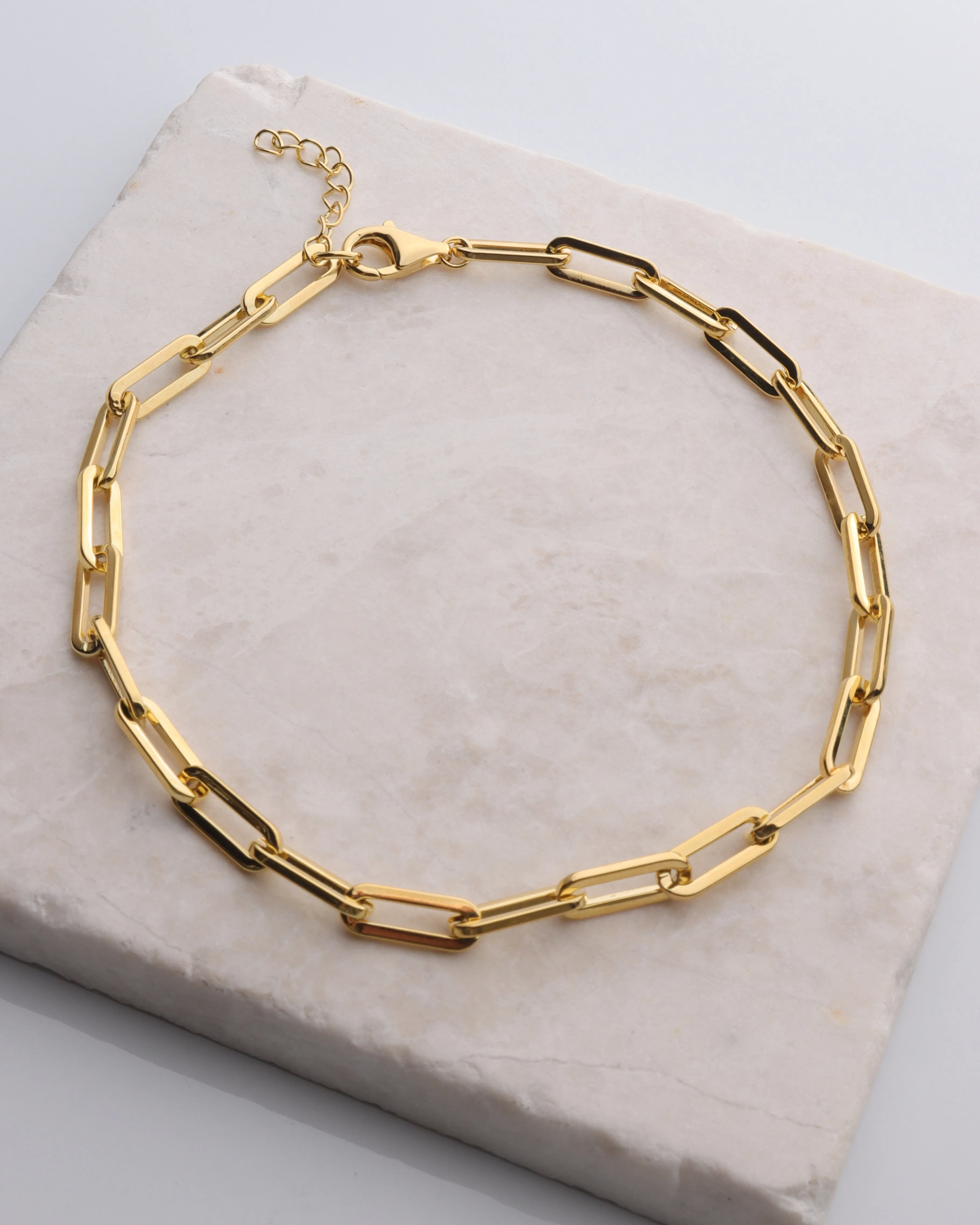 Elongated Paperclip Chain Anklet