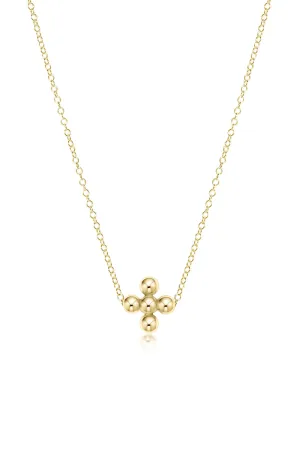 enewton: 16" Classic Beaded Signature Cross Necklace 3mm