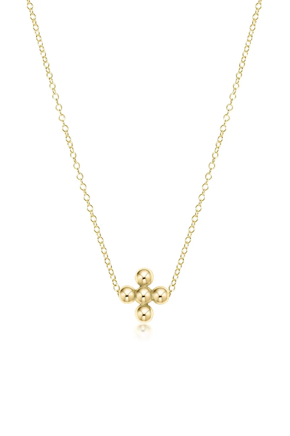 enewton: 16" Classic Beaded Signature Cross Necklace 3mm
