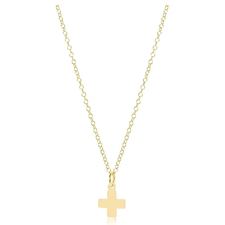 eNewton | 16" Signature Cross Charm Gold Necklace