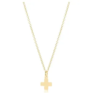 eNewton | 16" Signature Cross Charm Gold Necklace
