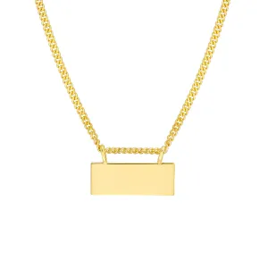 Engravable Plate on Open Curb Chain Necklace