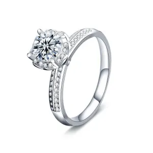 Excellent Cut VVS1 Diamond D Color 1 ct Moissanite Ring
