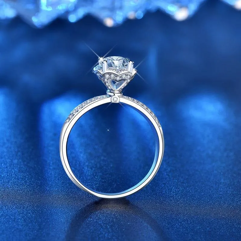 Excellent Cut VVS1 Diamond D Color 1 ct Moissanite Ring