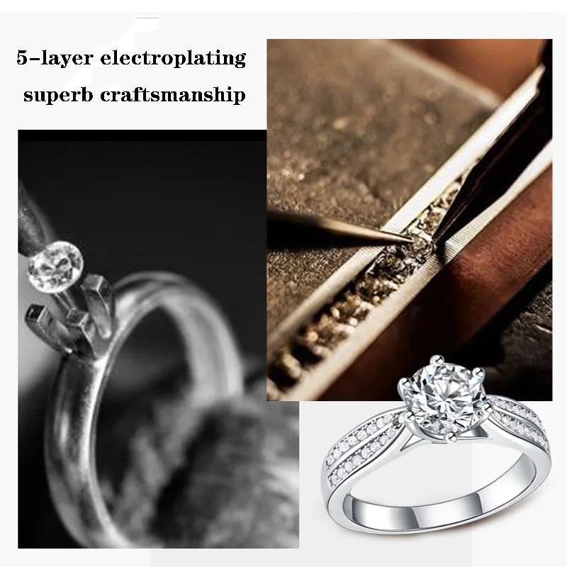 Excellent Cut VVS1 Diamond D Color 1 ct Moissanite Ring