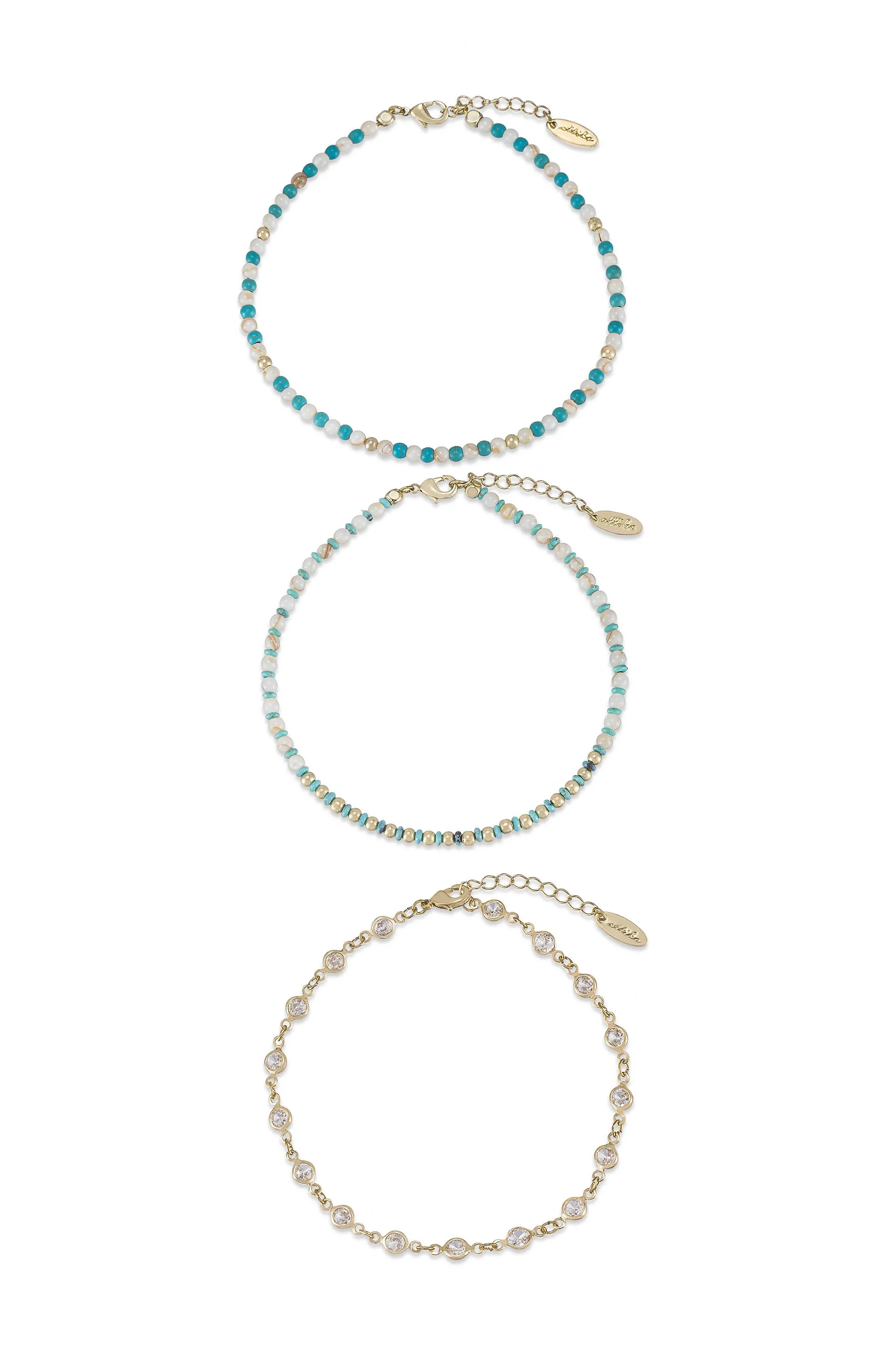 Explore More Collection - Turquoise Malibu Breeze Anklet Trio