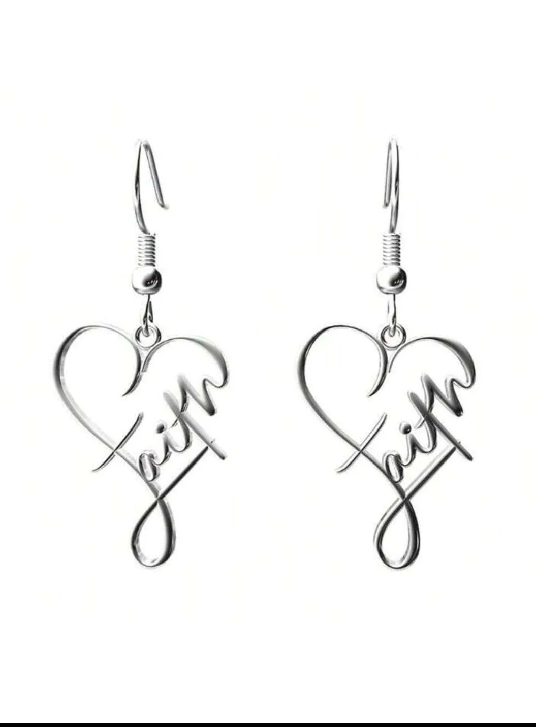 Faith symbol stainless steel earrings