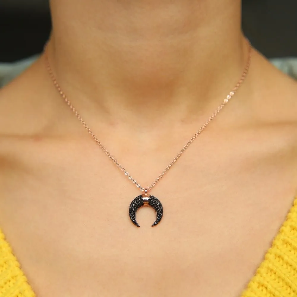 Fashion Black Moon Necklaces Charm Jewelry