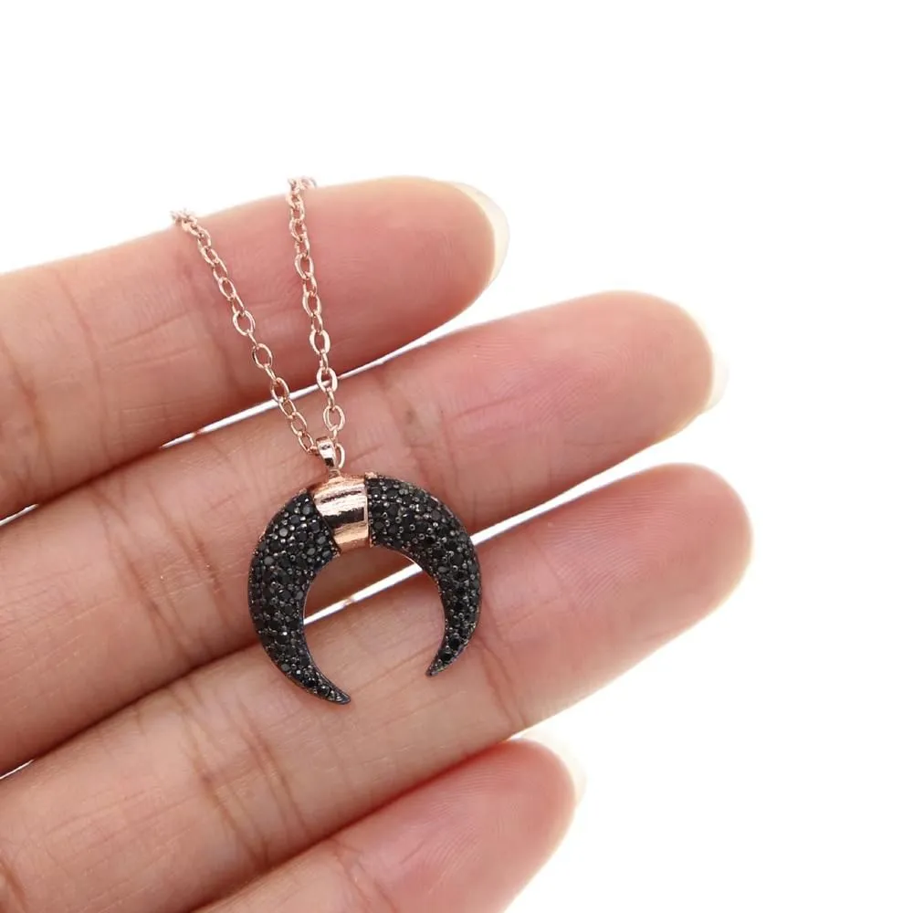 Fashion Black Moon Necklaces Charm Jewelry