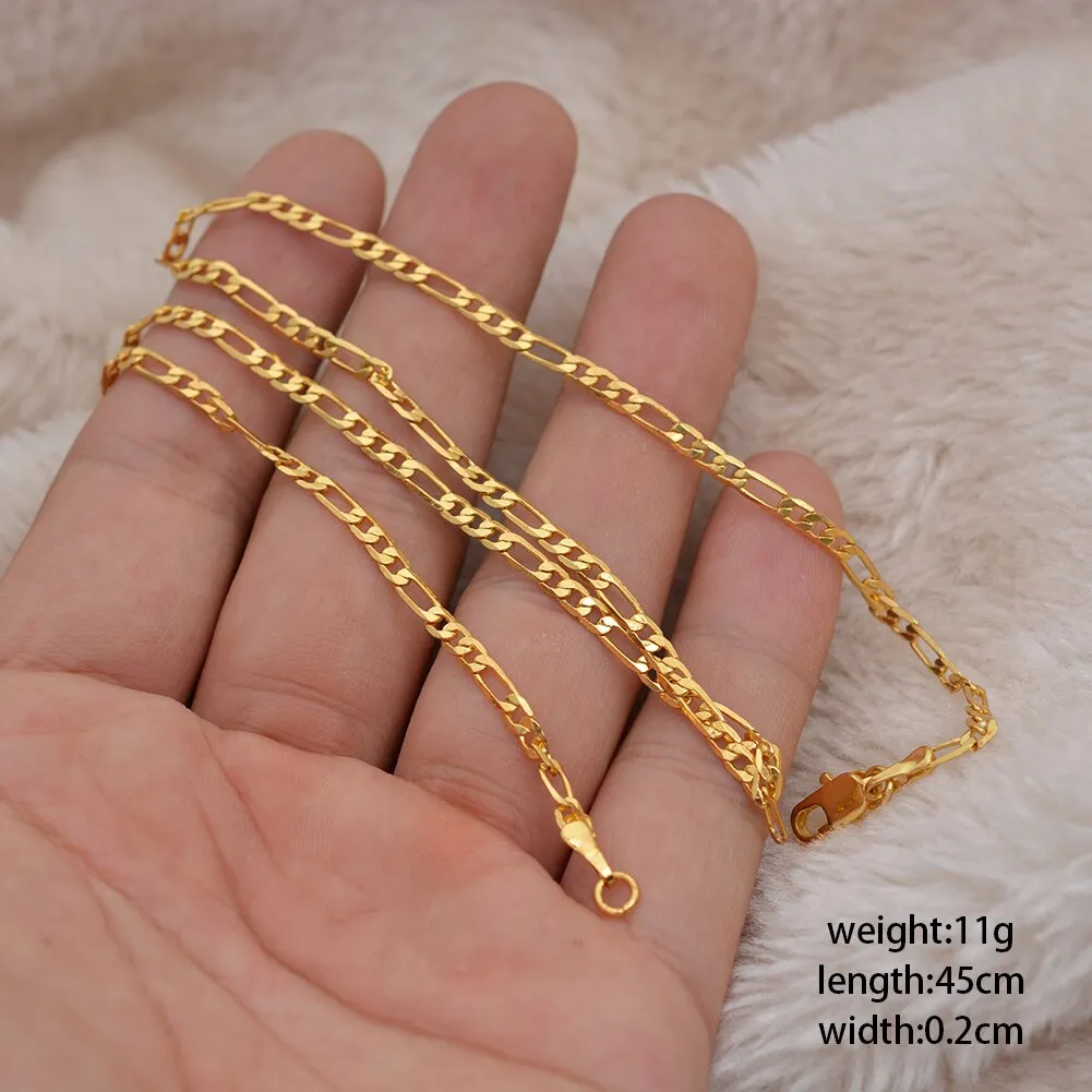 Fashion Link Chain For Men/Women Copper Gold Colour Classic Chains Ethnic Jewelrys Gifts