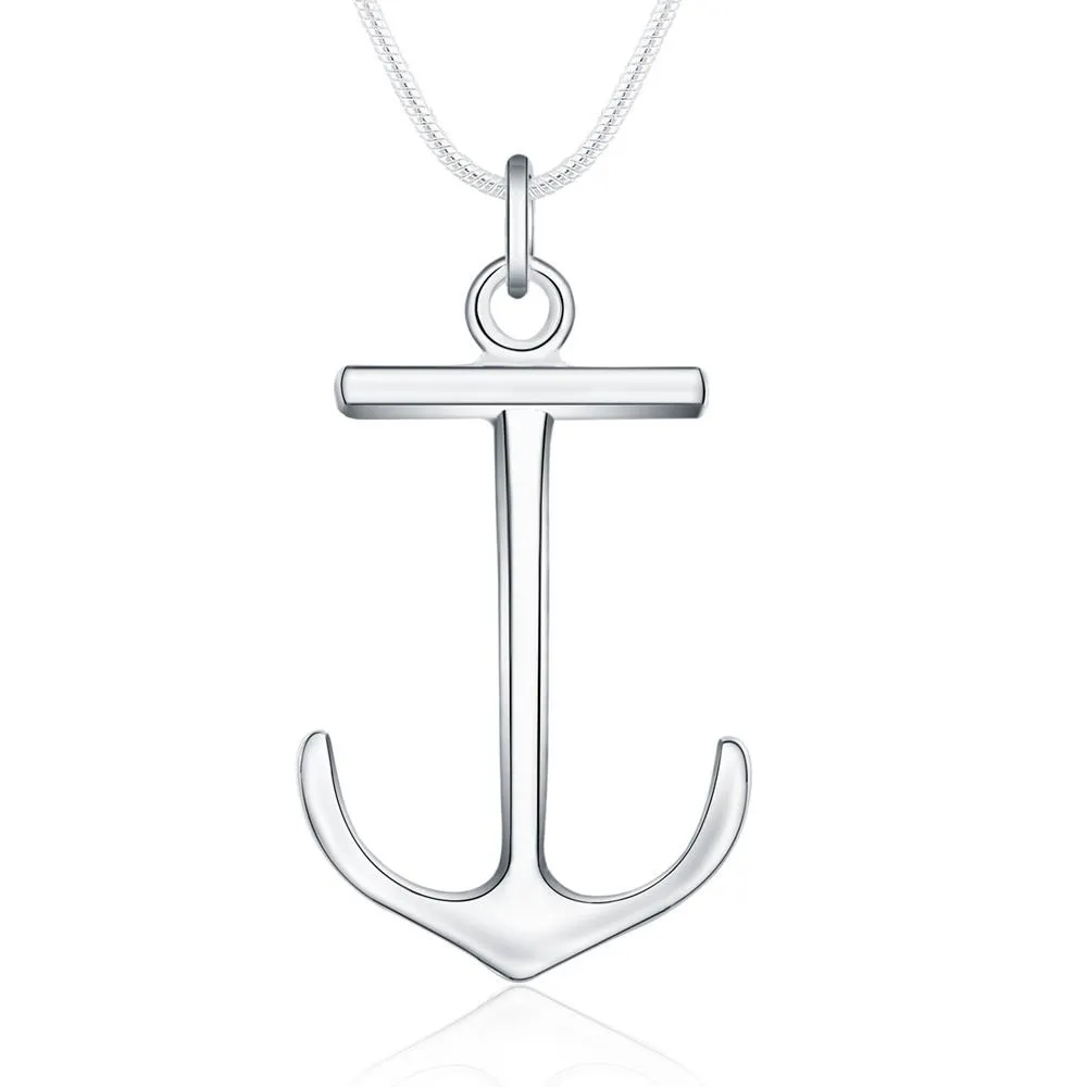 Fashion Silver Plated Charms Anchors Pendant Necklace