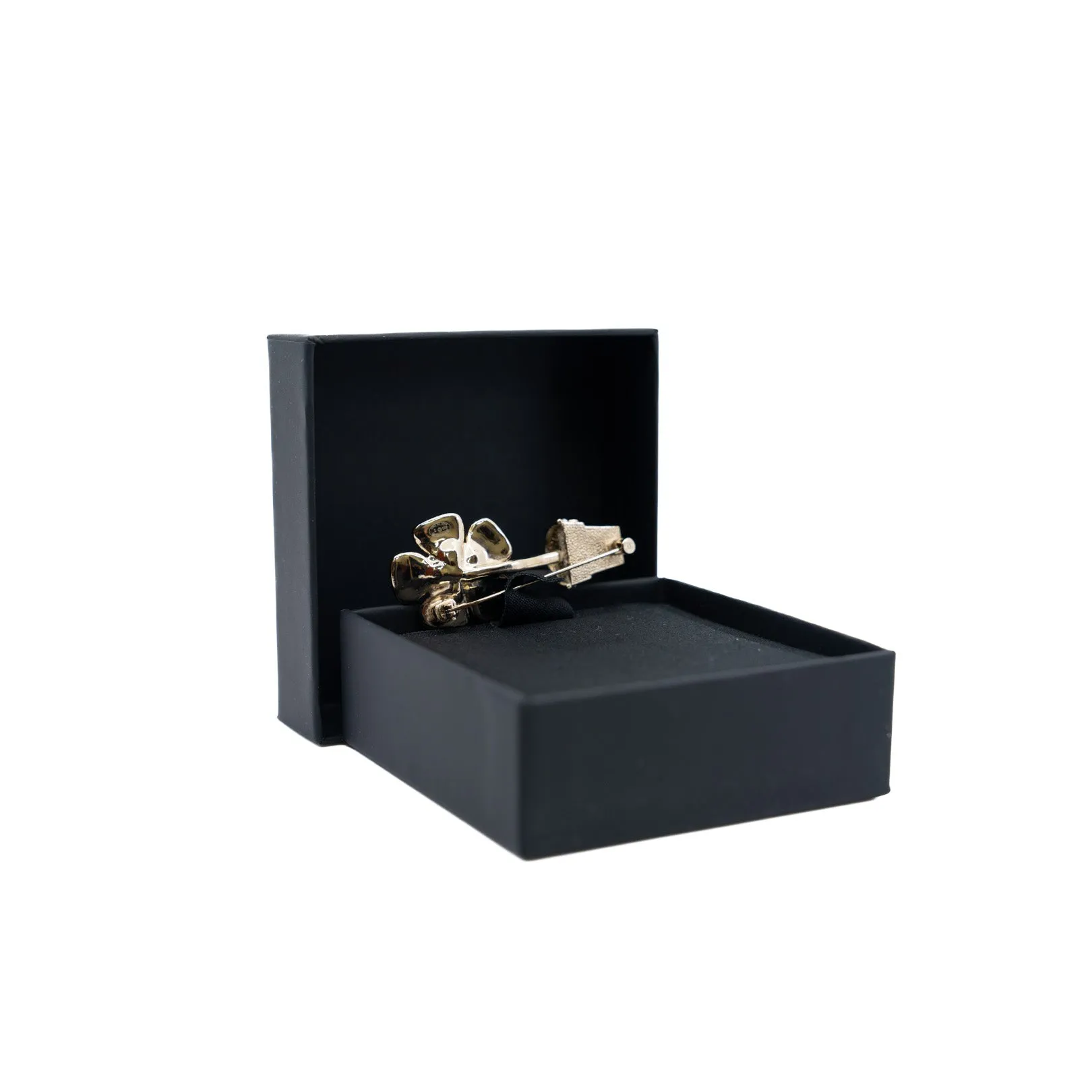 Faux Pearl & Strass Flower Pot Brooch