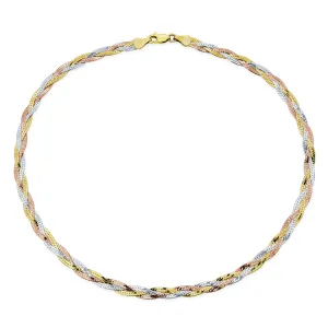 Flat Flexible Gold Overlay Sterling Silver Chain Necklace 16-20 Inch Italy Made