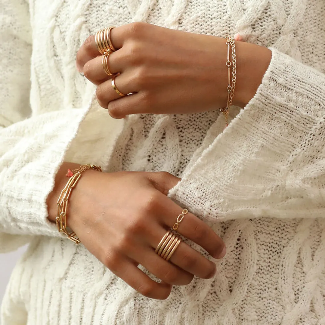 Flat Gold Square Ring