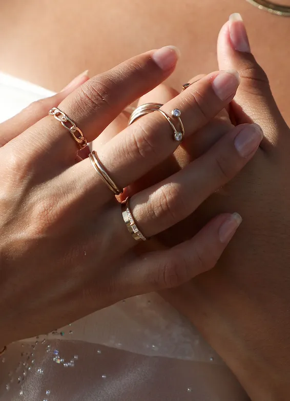 Flat Gold Square Ring