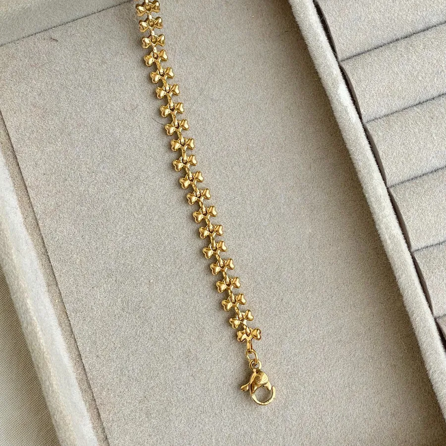 Floral Gold Link Bracelet
