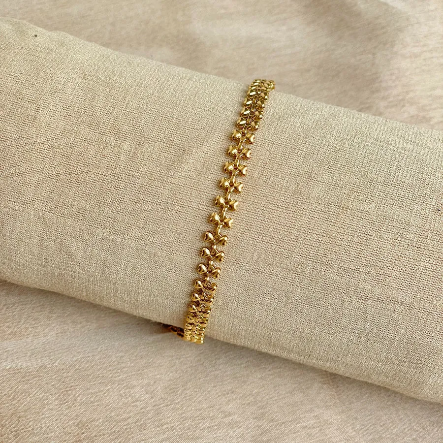 Floral Gold Link Bracelet