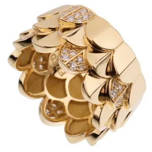 Fred of Paris Diamond Triple Arc 18k Yellow Gold Band Ring Sz 6 1/2