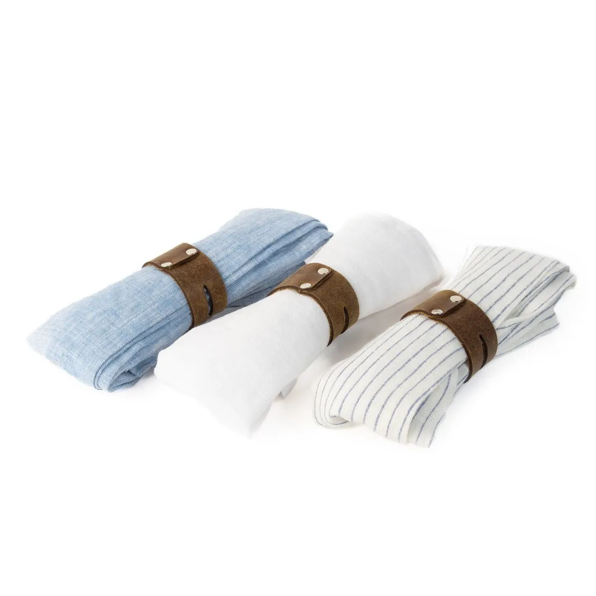 French Linen Napkins & Leather O-Rings