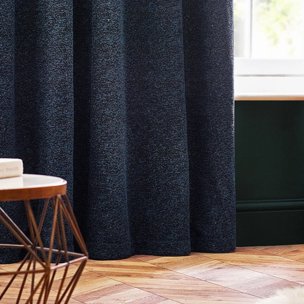Galaxy Room Darkening Eyelet Curtains Navy