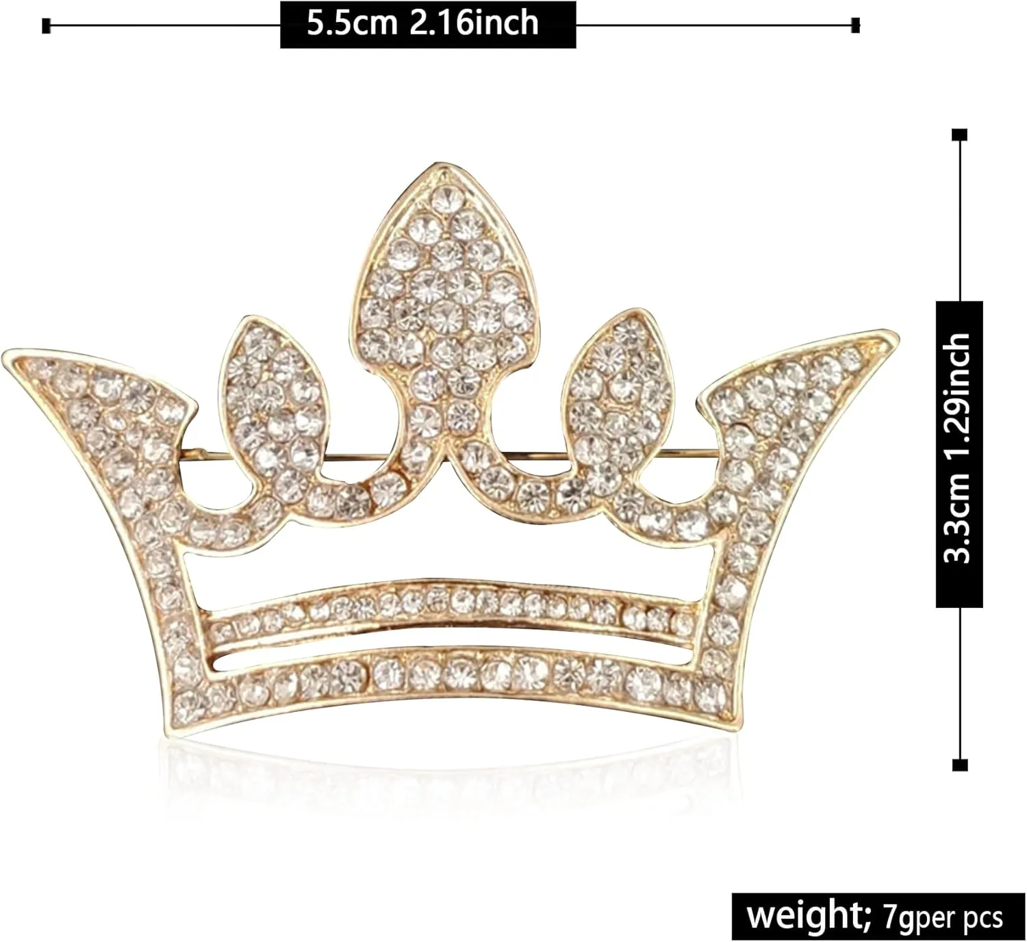 GBAHFY Crystal Rhinestone Princess Queen Crown Brooch Pin for Women - Tiara for Wedding Party Banquet Birthday