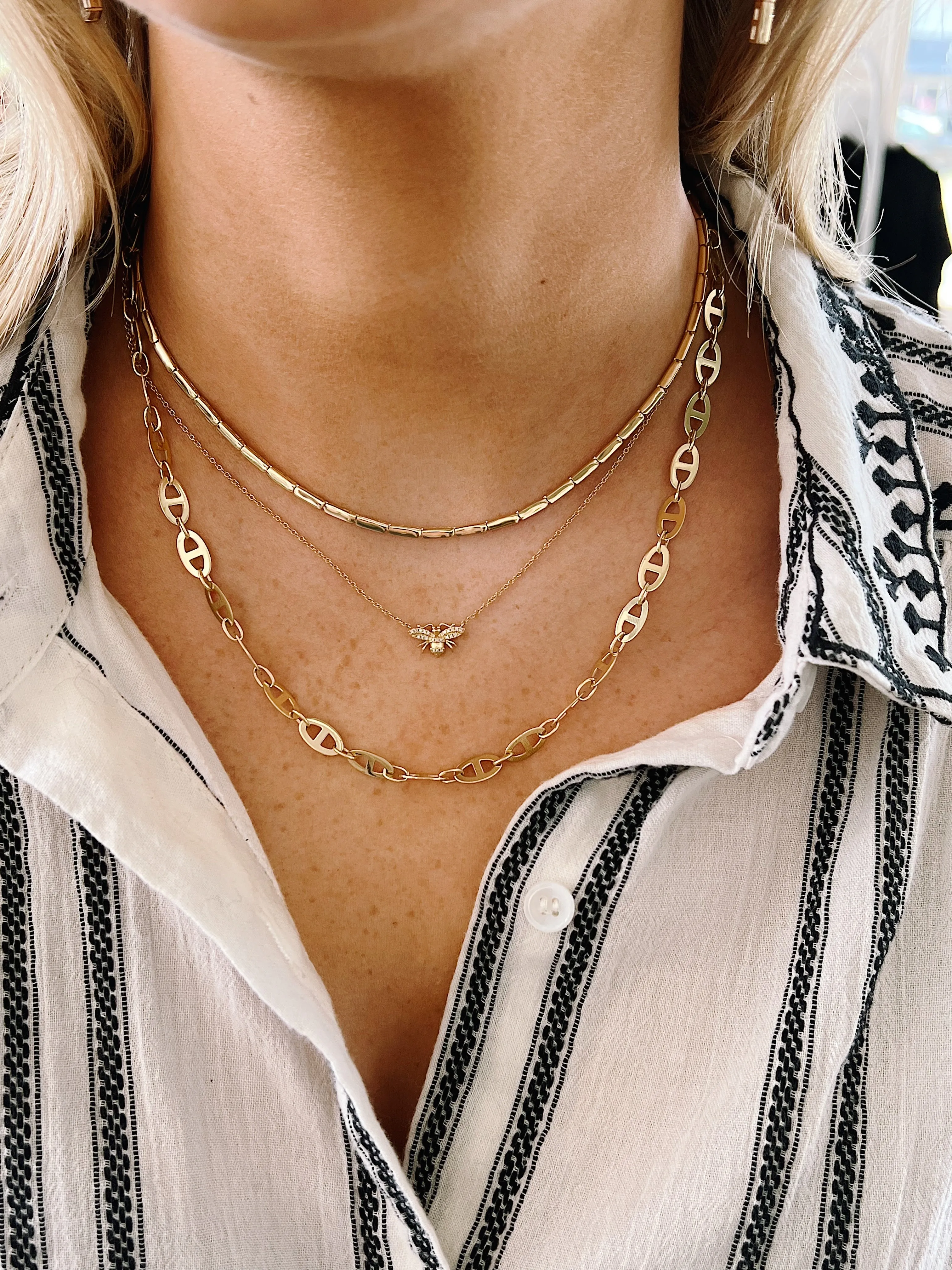 Gold Baby Bar Necklace