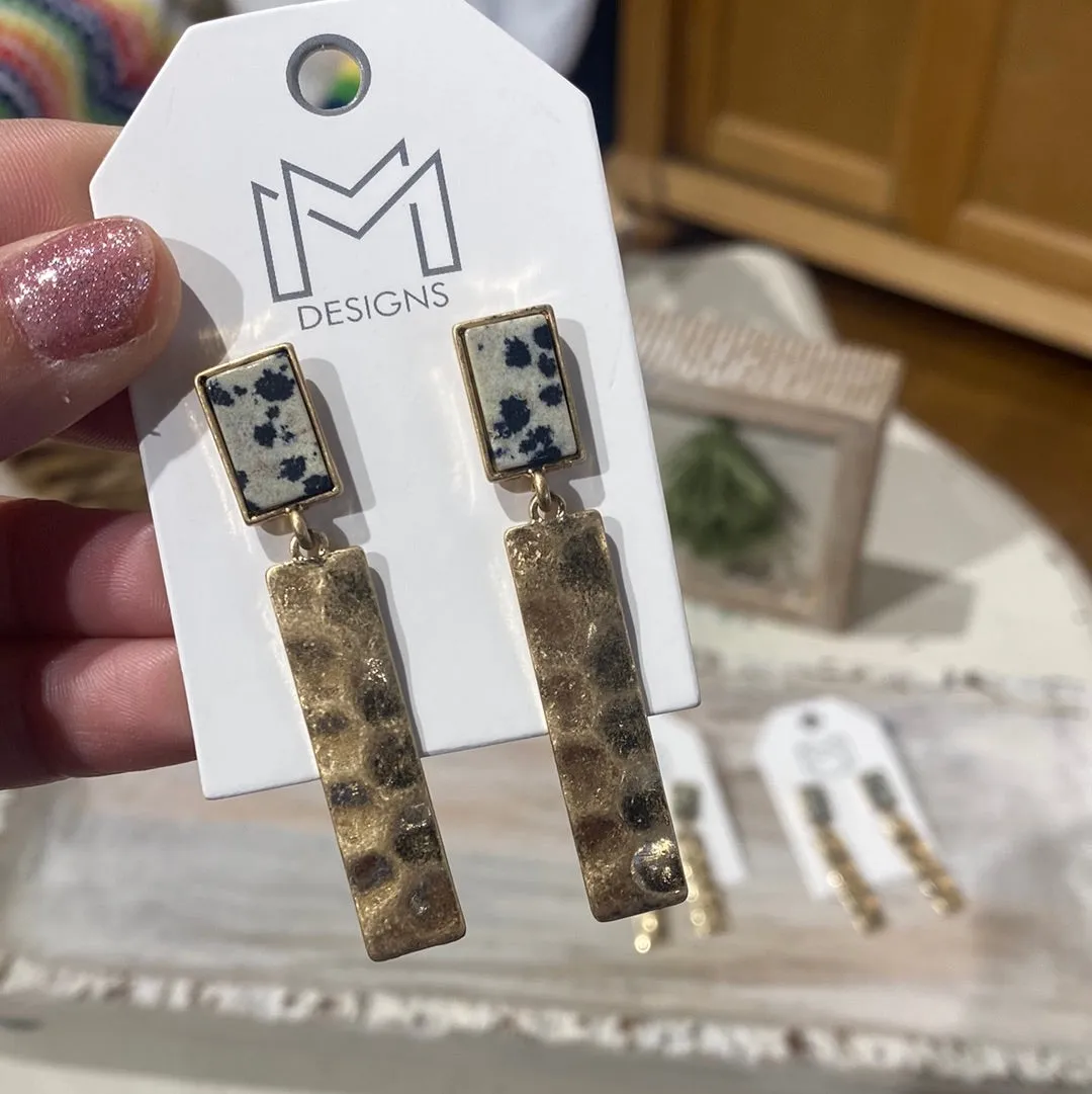 Gold bar earrings