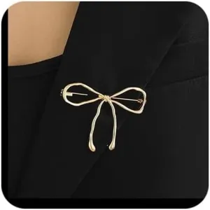 Gold Bow Brooch Pin for Women Silver Bow Brooch Pins Lapel Pins for Wedding Party Prom Dress Coat Brooch Pin Jewelry