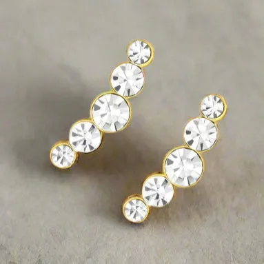 Gold Crescent Crawler Ear Stud - Elegant Jewellery for Any Occasion
