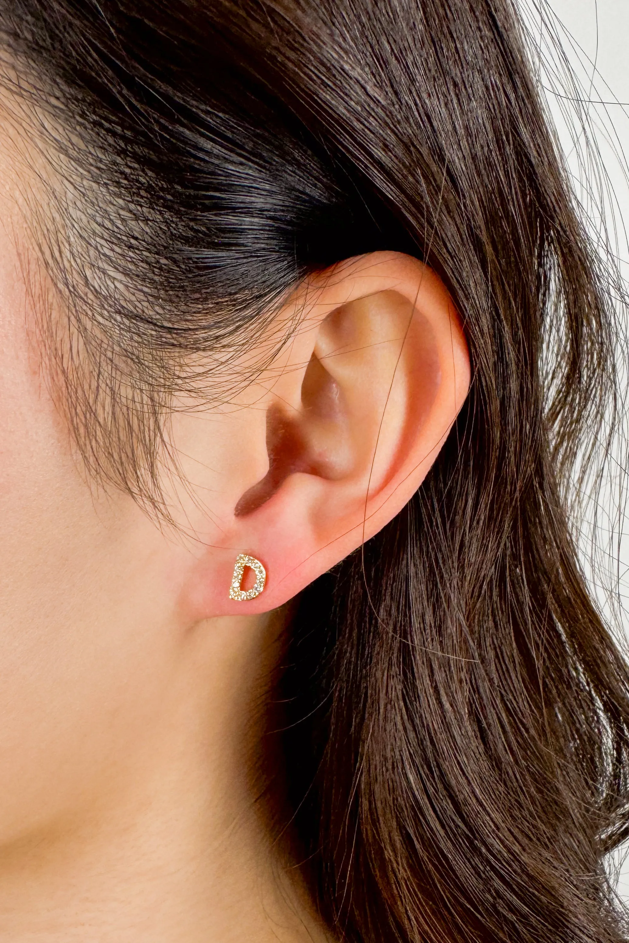 Gold Initial Studs