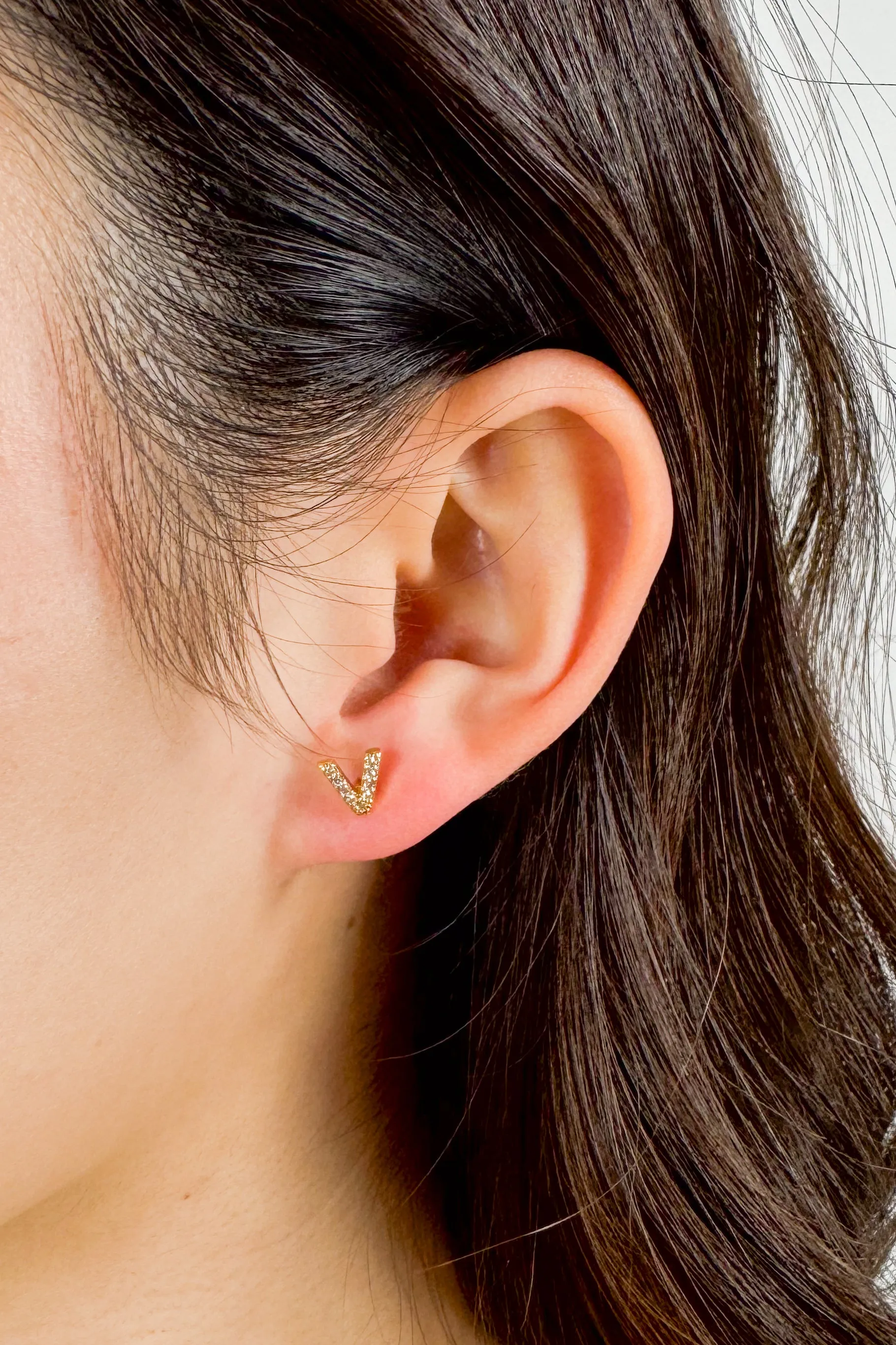 Gold Initial Studs