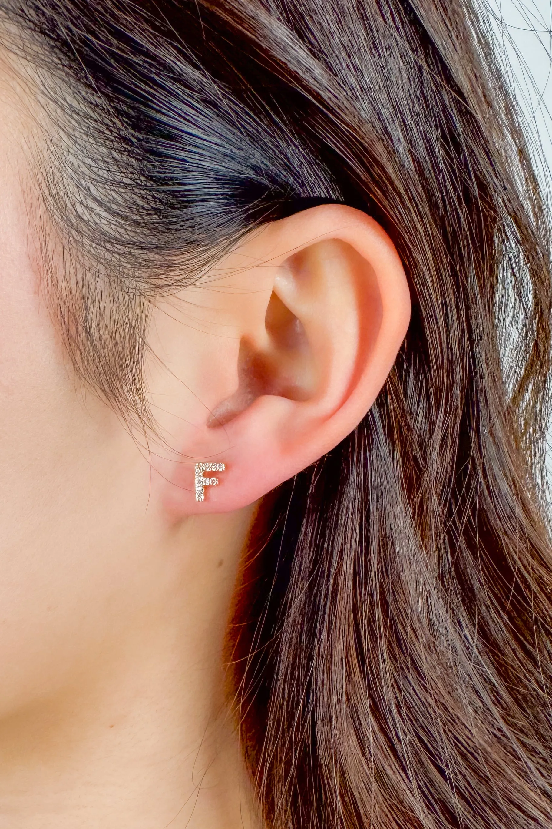 Gold Initial Studs